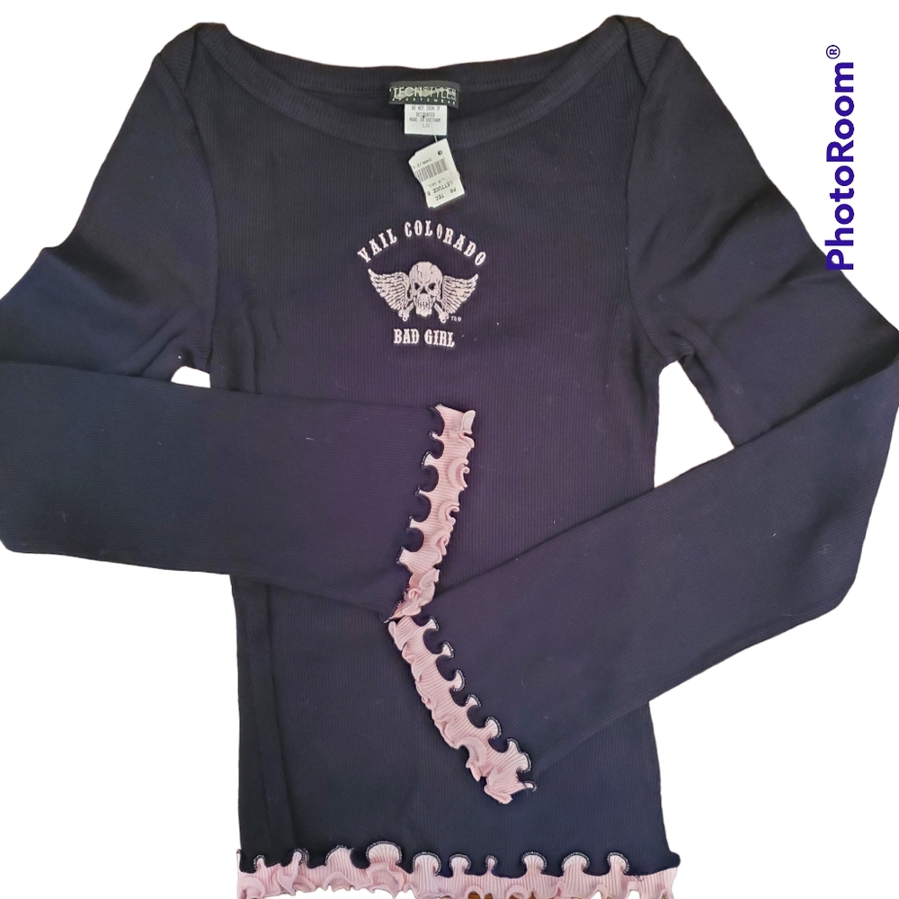 Vail Colorado Bad Girl Thermal Shirt with Frills